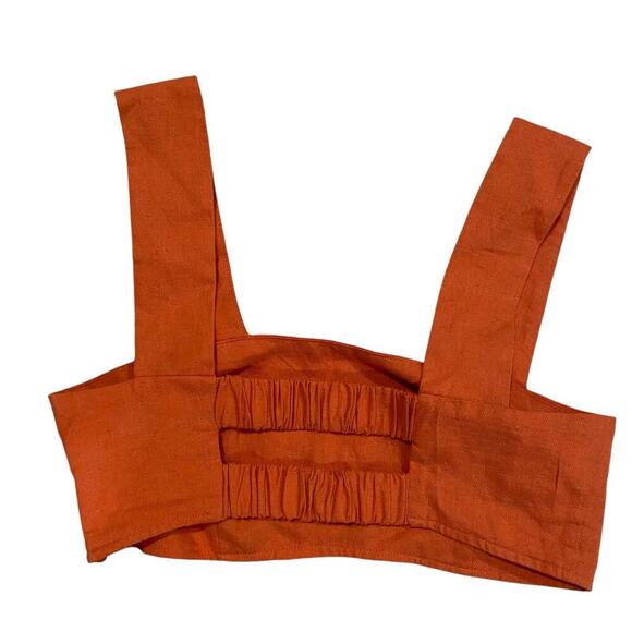 Future Collective Jenny K Lopez Orange Square Crop Top Size SMALL - Picture 4 of 8